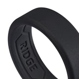 The Ridge 8mm Silicone Wedding Band for Men - Silicone Ring for Men, Beveled Edge Dual Band Design, Mens Rubber Wedding Ring (Size 7, Royal Black)
