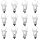 Energetic A19 Light Bulbs 75 Watt Equivalent, 1200LM Super Brightness, Daylight 5000K, E26 Standard Base, Non-Dimmable 10W A19 LED Light Bulb, UL Listed, 12 Pack