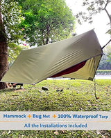 Sunyear Camping Hammock, Portable Single & Double Hammock with Net, 2 Person Hammock Tent with 2 * 10ft Straps, Best for Outdoor Hiking Survival Travel