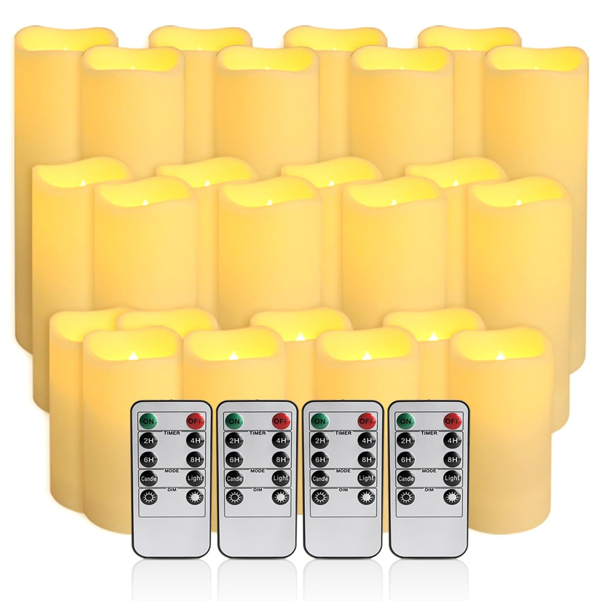 CLTNIKET 24-Pack LED Flameless Candles with Remote Control -Remote flameless Candles- Timer Candles -3D Flame Perfect for Halloween Christmas Parties,Wedding,Home Decor,Gift and Special Occasions.