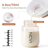 NCVI Silicone Breast Milk Collector Catcher, Let Down Manual Breastmilk Saver Collection Cup for Leaking Milk, Wearable Nursing Cups BPA Free, Invisible Slim Design for Regular Bra, 2.3oz/70mlx2 Count