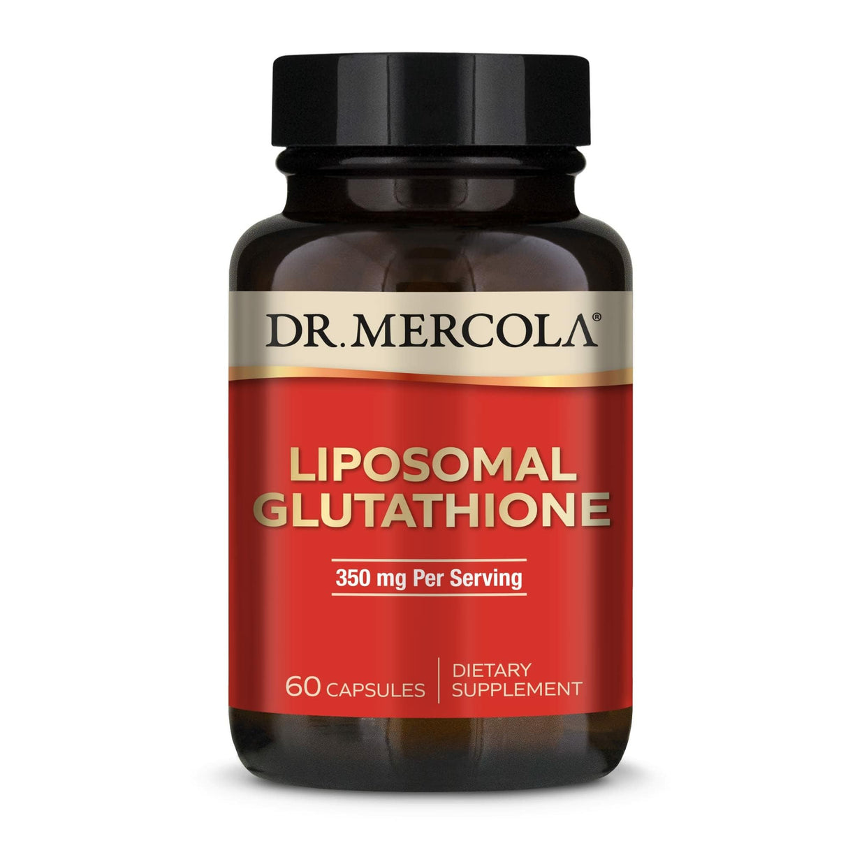Dr. Mercola Liposomal Glutathione - 350 mg per Serving - Supports Energy Production - High Absorption - Non-GMO, Gluten-Free & Soy-Free - 60 Capsules (30 Servings)