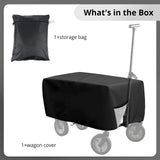 Outdoor Folding Wagon Cover 600D Oxford Cloth Protective Cover Waterproof Garden Wagon Cart Cover Heavy-Duty Dustproof Covers for Collapsible Wagon Carts (97*56*51cm/38 x 22 x 20 inch)