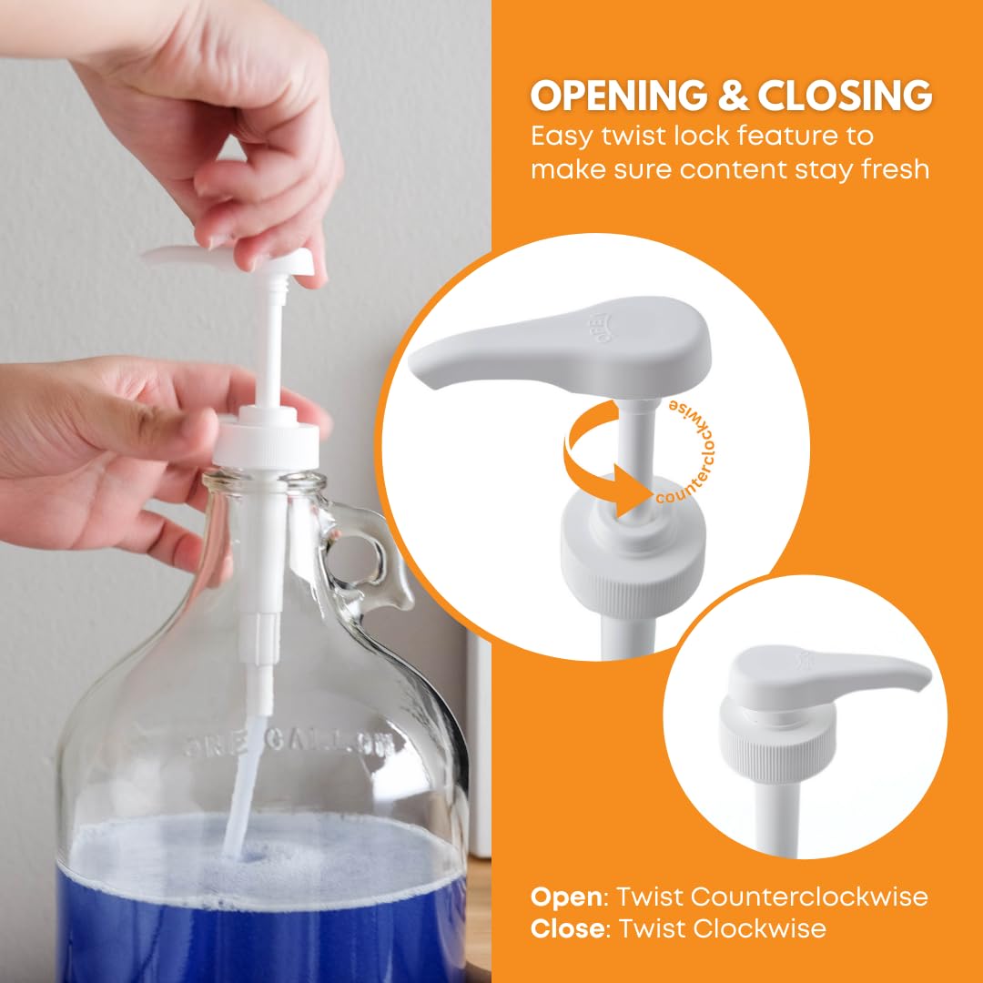 Fastrack Half Gallon Glass Jug Laundry Detergent Dispenser – Airtight Screw-Top Container | Non-Slip Base | Detergent Pump Dispenser or Syrup Pump | Eco Friendly Food Grade