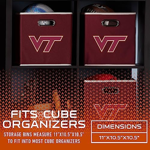 Franklin Sports NCAA College Team Fabric Storage Cubes Made to Fit Storage Bin Organizers