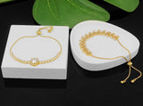Wovanoo Tennis Bracelet for Women Cubic Zirconia Bracelets Adjustable Slider Bracelets Gold