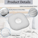 Wuronsa Ear Piercing Pillow for Side Sleepers, Pillow with an Ear Hole for CNH and Ear Pain Ear Inflammation Pressure Sores, O-Shaped Side Sleeping Pillow, Ear Guard Pillow
