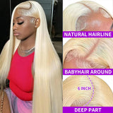 32 Inch 613 13x6 Lace Front Wig Human Hair 200 Density Blonde Straight Lace Front Wigs Human Hair Blonde Wig Human Hair Pre Plucked 613 HD Lace Frontal Wigs Human Hair For Women 613 Human Hair wig