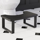 Squatting Potty for Adults, 7in Wooden Poop Stool Adult, Matte Black Bamboo Toilet Stool Squat, Wood Pooping Stool for Bathroom, Toilet Foot Step for Kids with Non-Slip Mat