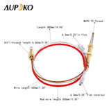 Aupoko Patio Heater Thermocouple, Outdoor Propane Gas Patio Heater Replacement Parts, M8 x 1 End Connection Nuts Thermocouple 410 mm Length M6 x 0.75 Head Thread with 6.3 MM/0.25'' Flat Terminal