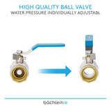 Bächlein Universal Ball Valve - Brass Ball Valve with Lever Handle and 1 Inch Female Thread on Both Sides - Full Bore Shut-Off Valve