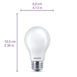 PHILIPS LED 60W A19 8-Pack Ultra Definition (2700K) 800 Lumen (8W = 60W) Dimmable Frosted Flicker-Free Light Bulbs