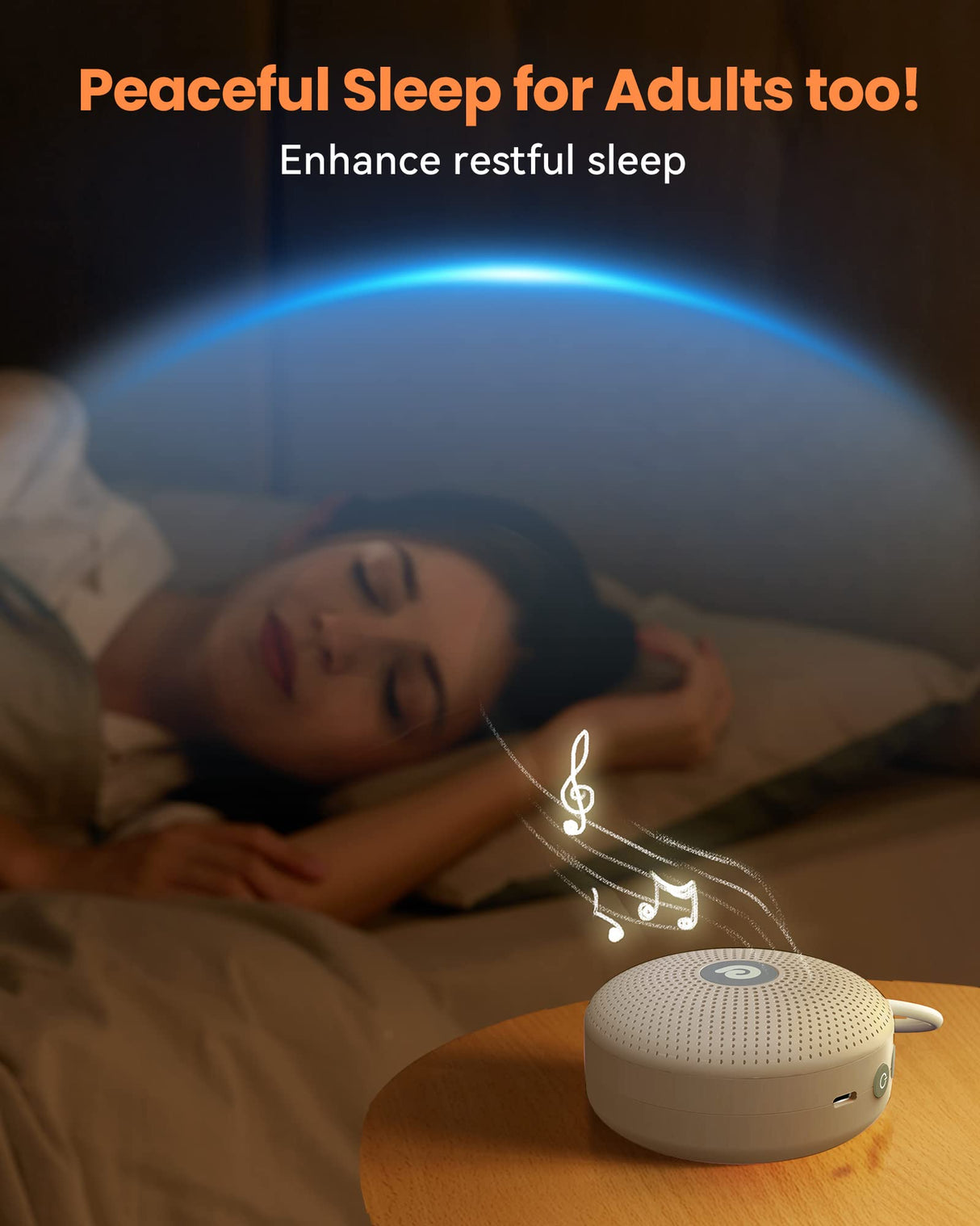 Dreamegg White Noise Machine - Portable Sound Machine for Baby Adult, Features Powerful Battery, 21 Soothing Sound, Noise Canceling for Office,Sound Therapy for Home,Travel, Registry Gift, Light Khaki