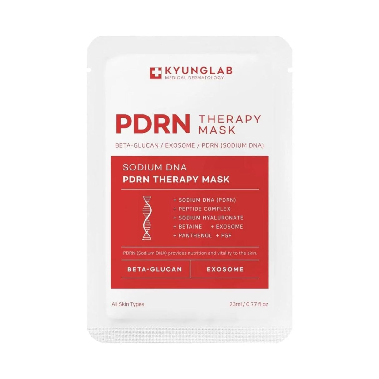 Kyung Lab PDRN Therapy Mask - Pack of 5 (0.77 fl. oz. x 5) - Containing PDRN, Peptide Complex, Sodium Hyaluronate, Betaine, Exosome, Panthenol - Hydrating, Anti-Aging, Revitalizing the Skin