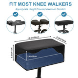 Knee Scooter Cushion Cover - Soft and Comfortable Knee Scooter Pad with Removable 2'' Thick Memory Foam Cushion, Black