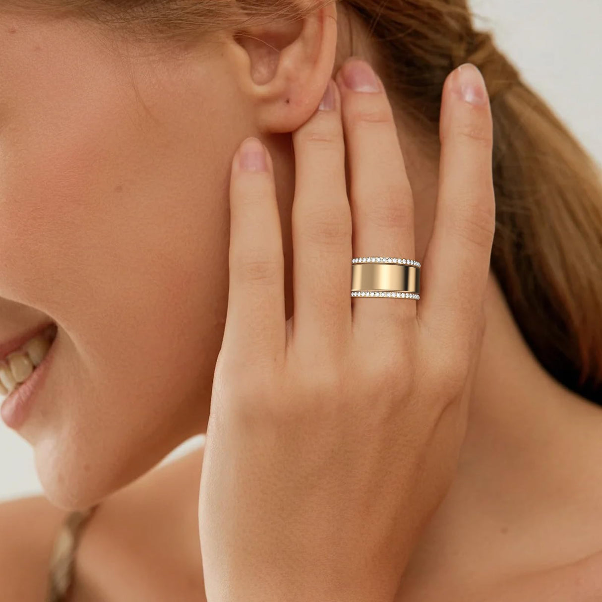 2-Pack 14K Gold Plated Stackable Bands for Oura Ring 5/Oura Ring Gen 4/3