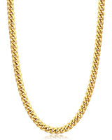 Jewlpire Gold Chain for Men, 6mm Mens Necklace Cuban Link Chain Necklace for Men, 18K Gold Plated Chain Necklace Sturdy & Durable Men's Necklaces 22 inch