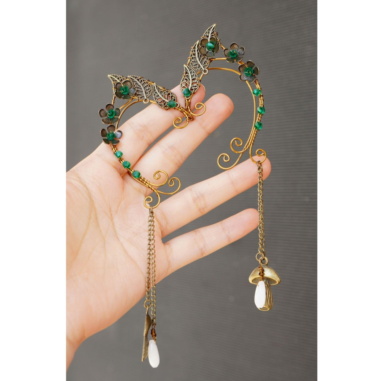 OwMell Fairy Elf Ear Cuffs, Handcraft Ear Clips Wrap Earrings, Non-Pierced