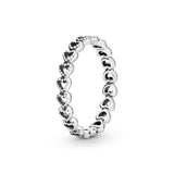 Pandora Band of Hearts Ring - Stackable Ring for Women - Gift for Her Sterling Silver - Size 9 - With Gift Box