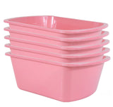 Wash Basins – Rectangular Plastic Hospital Bedside Soaking Tub [5 Pack] Small 7 Quart Graduated Bucket - Portable Washbasin for Washing, Cleaning, Foot Bath, Washing Dishes, Face Cleansing Bowl