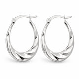 LeCalla 925 Sterling Silver Hoop Earrings | Lightweight Classic Small Oval Shrimp Hoops Earring for Women - 25MM