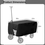 Outdoor Folding Wagon Cover 600D Oxford Cloth Protective Cover Waterproof Garden Wagon Cart Cover Heavy-Duty Dustproof Covers for Collapsible Wagon Carts (97*56*51cm/38 x 22 x 20 inch)