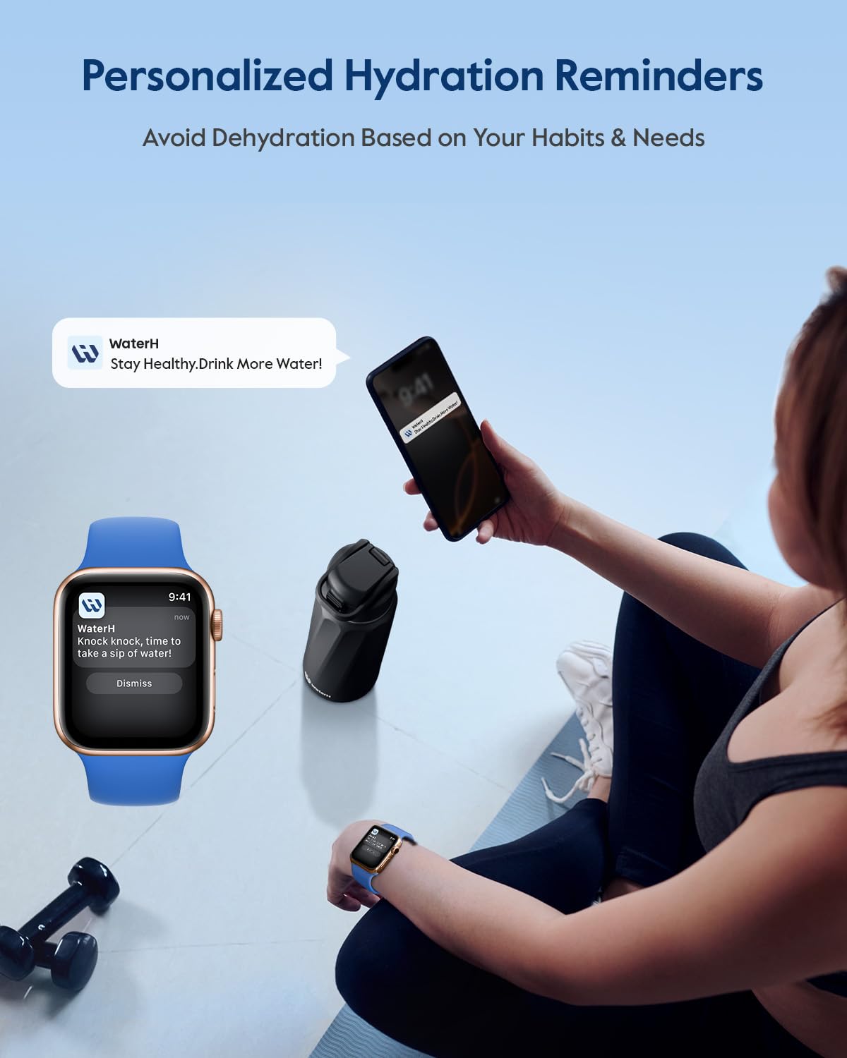 BOOST Smart Water Bottle with Reminder & Tracker, Double Wall Vacuum Insulated Bottles Stainless Steel, 32oz BPA-Free Wide Mouth for Gym, Office, School, Ideal Gift for Christmas, Halloween, New Year