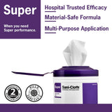 Super Sani-Cloth Germicidal Disposable Wipe, Large Wipes, Case of 12 Canisters, Fast 2-Minute Contact Time