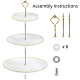 Goaste 3 Pack Tiered Cupcake Stand, Plastic Cupcake Stand Tower, 3 Tier Round Shape Dessert Serving Tray, White Cookie Candy Buffet Stand for Tea Party, Baby Shower, Wedding, Birthday, Christmas