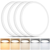 Brightever 4Pack LED Flush Mount Ceiling Light Fixture, 12 Inch 24W, Super Slim 0.67 Inch, 3200LM, Dimmable & 2700K-6500K 5 Color Selectable LED Ceiling Lights for Bedroom