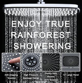High Pressure Rain Shower Head: Upgrade Shower Heads with Handheld Spray Combo with Fixed Showerhead and 10 Sprays Handheld Shower Head, Detachable Shower head Built-in Magnetic Docking and Power Jets