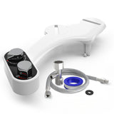 CLEAR REAR Bidet Attachment for Toilet Seat - Non-Electric with Self Cleaning Dual Nozzles, Leak Proof Connectors, Adjustable Water Spray, Rear & Feminine Wash - Hygienic Bathroom Upgrades (Black)