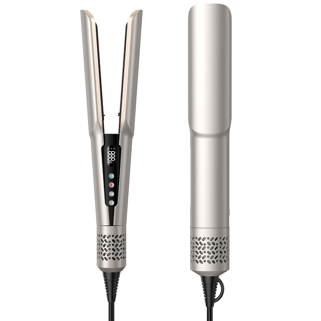 Hair Straightener - 2 in 1 Wet to Dry Hair Dryer and Straightener with High-Speed Airflow + Rapid Heat-Up + Customizable Temperature + LCD Display & Auto Shut-Off + No Heat Damage for All Hair Types