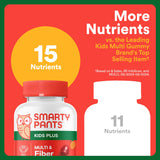 SmartyPants Kids Multivitamin & Fiber Gummies: Prebiotic Fiber to Support Kids Digestion with Vitamin D3, C, Vitamin B12, B6, A, Zinc, Biotin, Folate, Three Fruit Flavors, 120 Count (40 Day Supply)