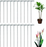 Tingyuan Plant Support Stakes, 20 Pack 24 Inch Metal Rings for Flower Stems
