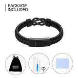 abooxiu Stainless Steel Cremation Bracelet for Ashes, Black, Memorial Jewelry Keepsake Bangle for Men & Women
