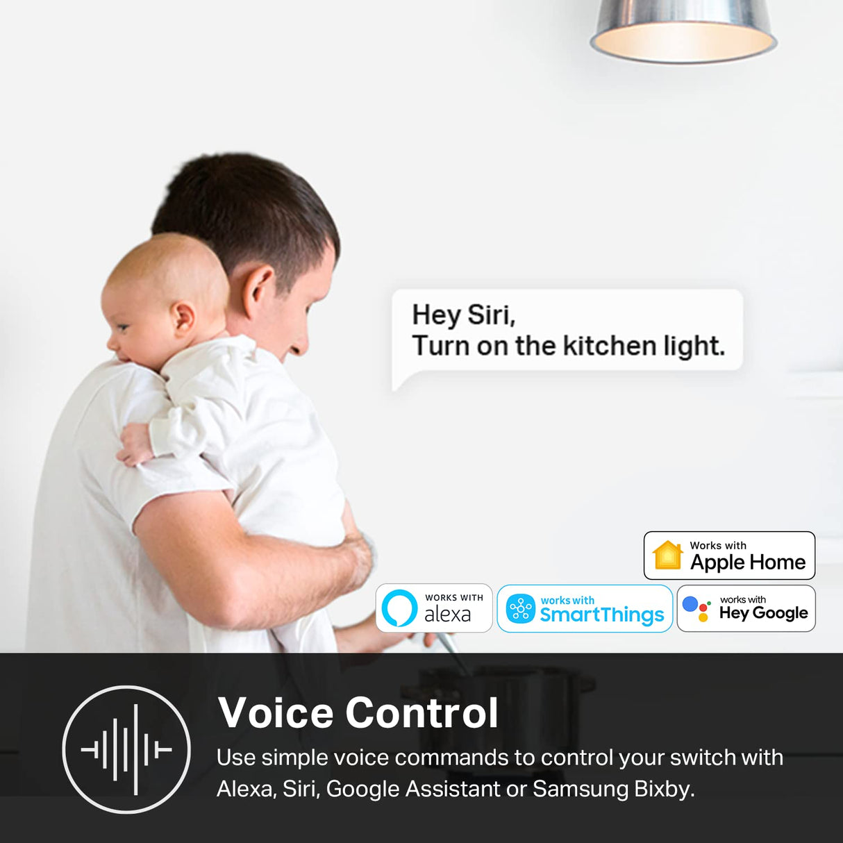 Kasa Smart Kasa Apple HomeKit Smart Light Switch KS200P3, Single Pole, Neutral Wire Required, 2.4GHz Wi-Fi Light Switch Works with Siri, Alexa & Google Home,UL Certified, No Hub Required,White, 3-Pack