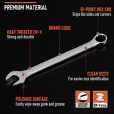 HORUSDY 12-Piece Metric Wrench Set | Combination Wrench Set with Organizer | 12 Point | 8mm - 19mm | Chrome Vanadium Steel