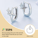 MUNDELL Silver Star Huggie Hoop Earrings for Women Hypoallergenic Earrings