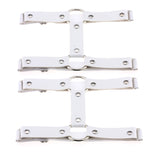 UnderYours Adjustable Elastice 2 Rows Leather Leg Harness Garter Belt Punk Gothic Thigh Ring Garter (White)