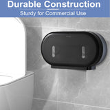 Commercial Twin Jumbo Toilet Tissue Dispenser, 9” Double Toilet Paper Roll Holder Wall Mount, Industrial Tissue Dispenser with Key Lock,Tissue Holder with Dual Dispenser for Bathroom,Office,School