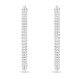 Swarovski Dextera Women's Hoop Pierced Earrings with White Crystals in a Rhodium Plated Setting