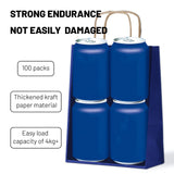 LIHOMR Gift Bags 8.25" x5.9 x3.15 100Pcs Paper Bags with Handles,kraft paper Bags for Small Business Christmas Bags, Wedding, Party Favor, Shopping, Lunch, Halloween Trick-or-Treat(Navy blue)