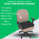 Essential Medical Supply Rehab 1 Foam Cushion - Extra Thick Seat Cushion for Office Chair, Wheelchair, and Car - Provides Additional Support and Pain Relief for Seniors - 18" x 16" x 3"