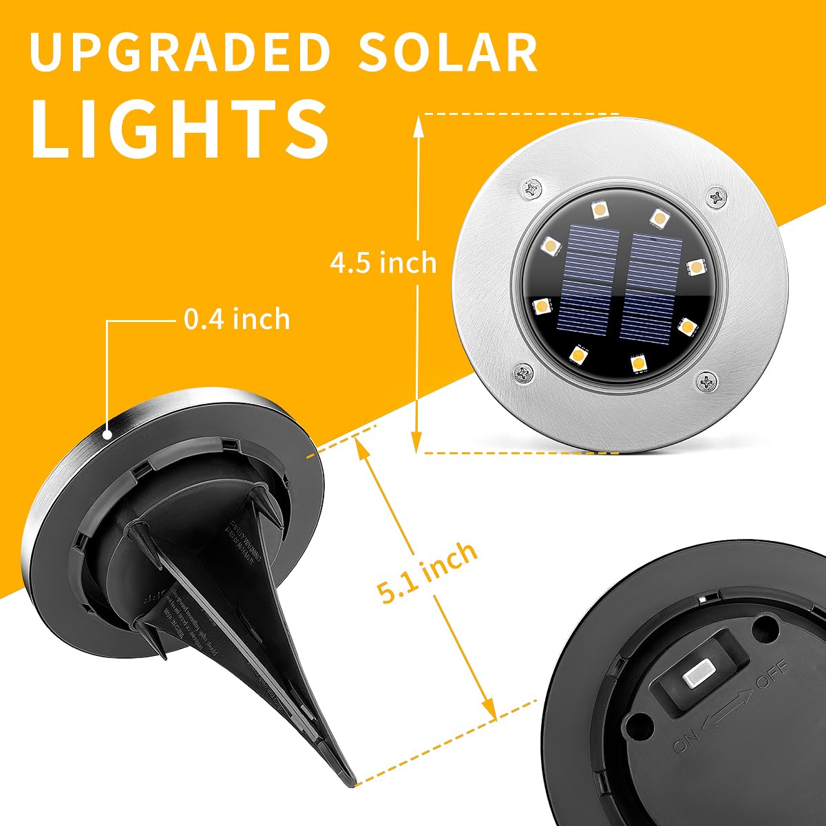 SOLPEX 20 Pack Solar Ground Lights Waterproof, Solar Powered Garden Lights, Landscape Lighting for Pathway Driveway Patio Backyard Walkway (Warm White)
