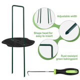 FOTMISHU Landscape Staples 6Inch 50pcs Garden Stakes + 50pcs Gasket, Lawn Pins with Spray Coating Craft, 11Gauge Anti-Rust Ground Yard Spikes Anchoring for Outdoor Tents Irrigation Hoses (Green)