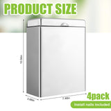 Tioncy 4 Pcs Sanitary Napkin Receptacle, Tampon Disposal Bin Wall Mounted Tampon Holder Stainless Steel Sanitary Napkin Disposal Bins for Home Office Public Restrooms Bathroom (Natural Color)