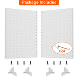 TORACK Pegboard Display Stand for Craft Shows & Fairs, 12 x 16 in Metal Tabletop Pegboard Display with Hooks for Christmas Fair Event(White, Pack of 2)