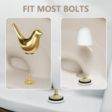 MENNTY 2Packs Ceramic Gold Birds Toilet Bolt Caps & 4Packs Universal Toilet Bolt Covers, Bathroom Decorative Toilet Floor Screw Cover Caps Easy Installation
