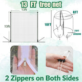 1 Pack 15x15ft Extra Large Fruit Tree Netting with Double Zipper & Double Drawstring, Heavy Duty Bird Netting for Fruit Trees, Reusable Tree Net to Protect Large Trees from Birds, Squirrels, Deer